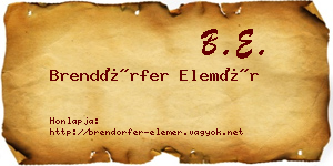 Brendörfer Elemér névjegykártya